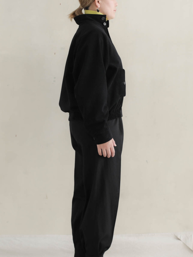 SP エシュペー / WOOL CASHMERE CORDUROY DRIZZLER JACKET ブラック