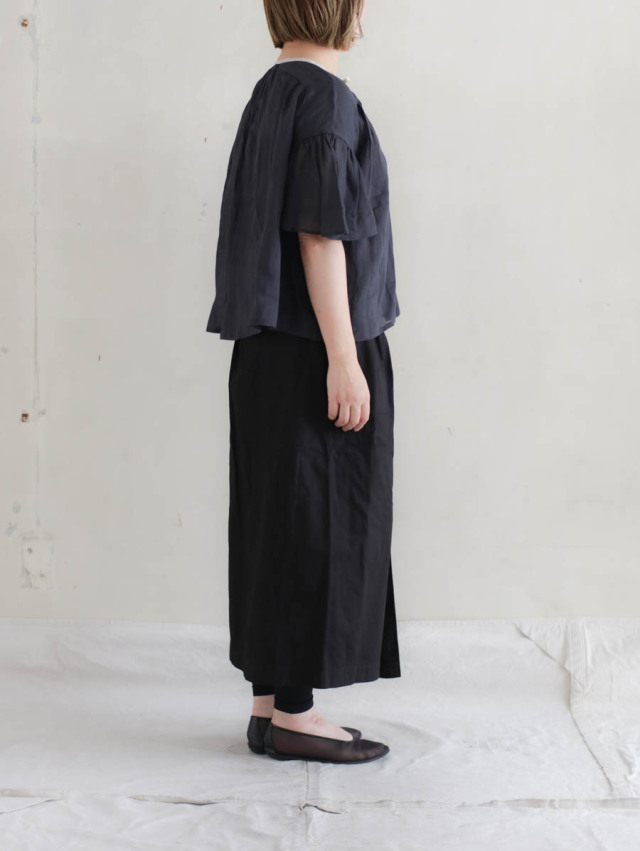 フナタビ　funatabi エプロンスカート Funatabi atelier wrap skirt (botanical dye pur