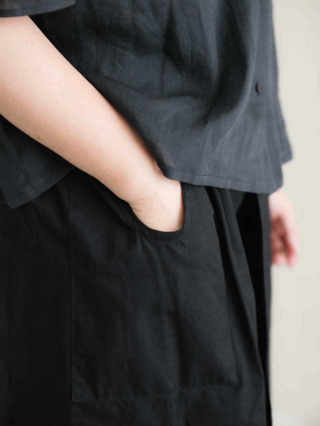SP（エシュペー） LINEN /ロングワンピース　BLACK SP（エシュペー） LINEN /ロングワンピース BLACK （sp