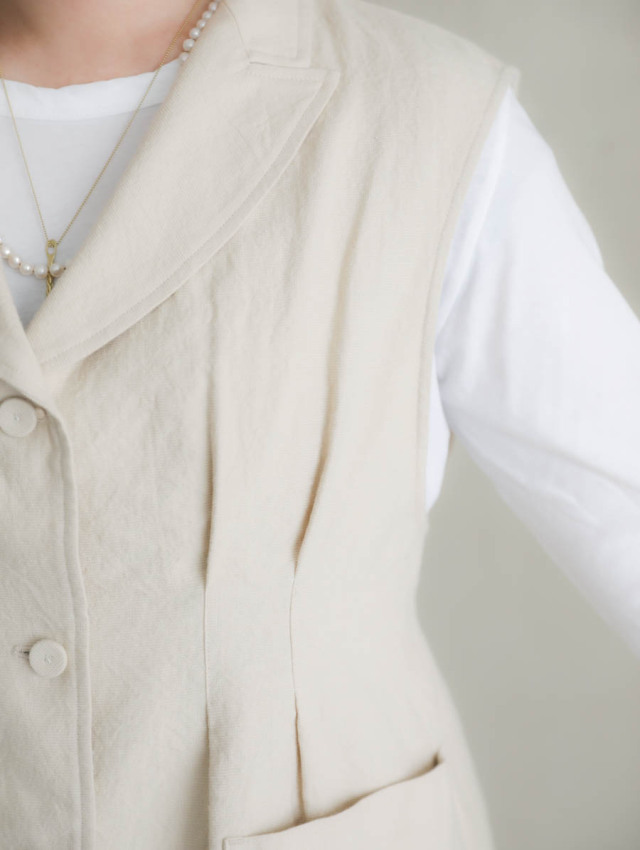 ノースリーブ ベスト ecru SUSURI ノースリーブ ベスト ecru SUSURI