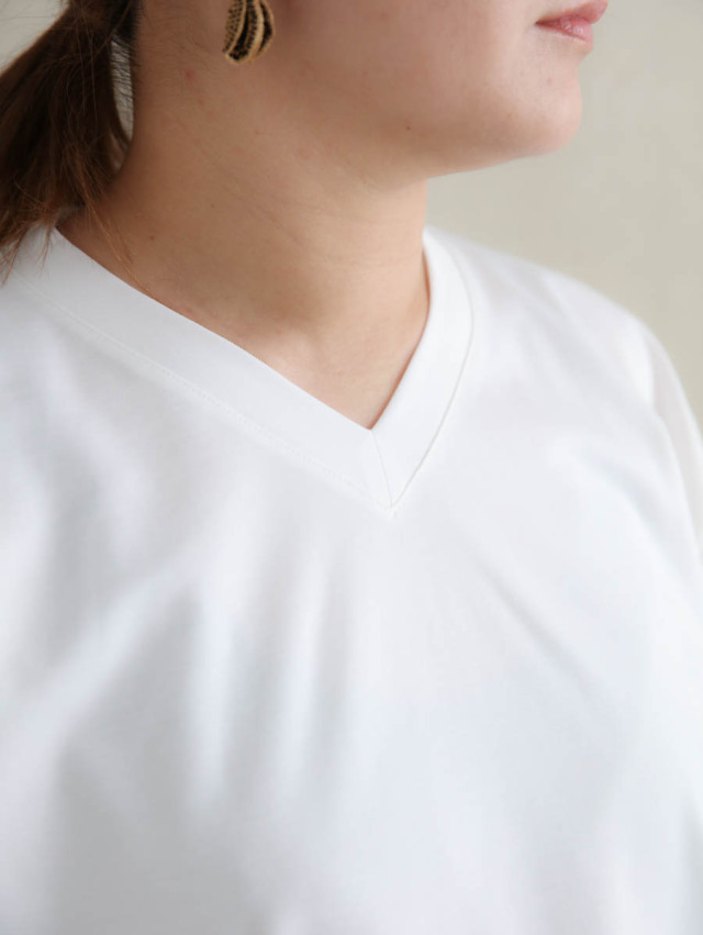 tangenet タンジェネット｜Champ V VネックTシャツ ホワイト
