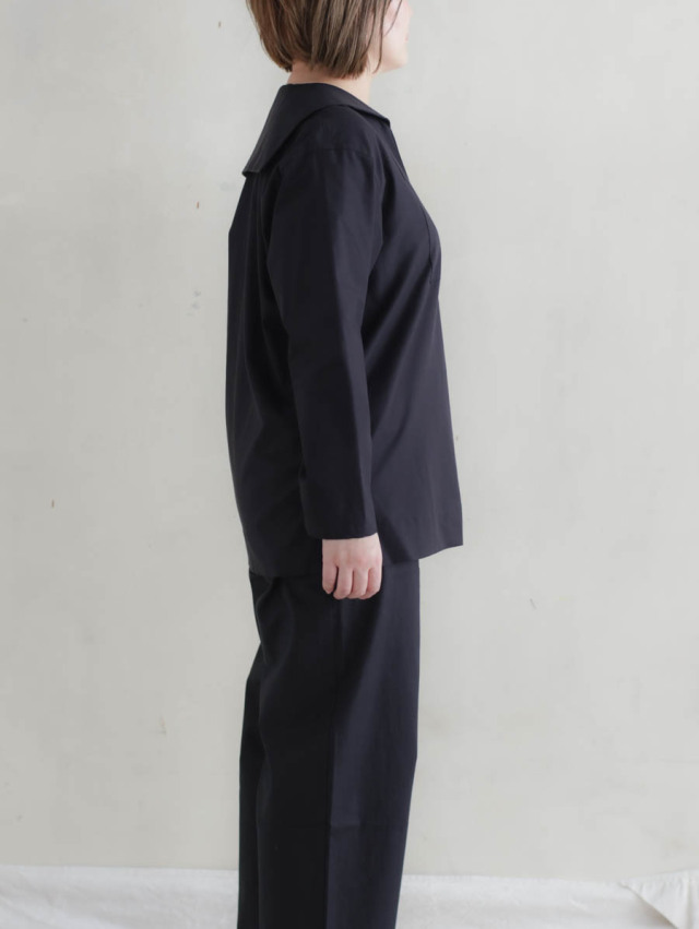 THE HINOKI ザ ヒノキ 22SS OG Cotton Twill シャツ 0 ブラック THE HINOKI (ザ ヒノキ) ORGANIC COTTON TYPEWRITER ZIP SHIRT