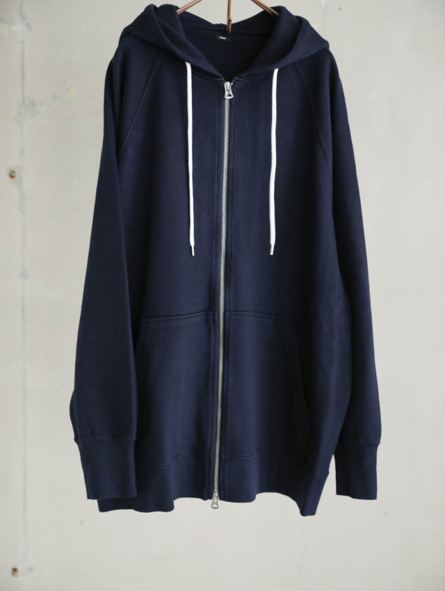 TISSU ティシュ｜スペインピマセーターライク天竺ダブルジップパーカー