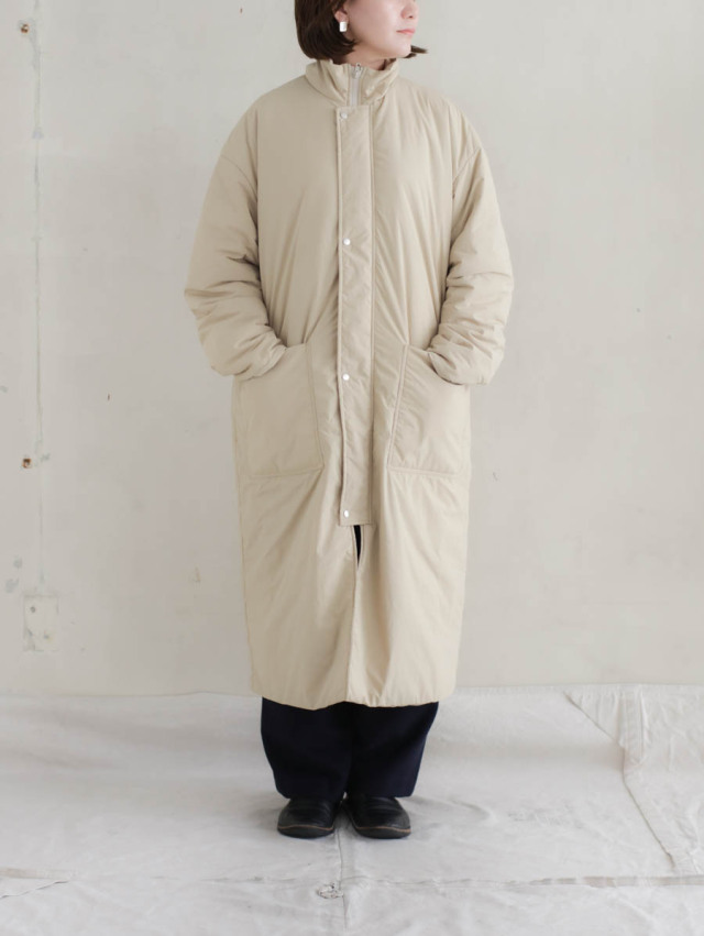 TISSU ティシュ｜ナイロンキルティングステンコート（ベージュ）