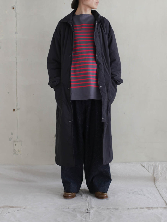 TISSU ティシュ｜ナイロンキルティングステンコート（クロ）