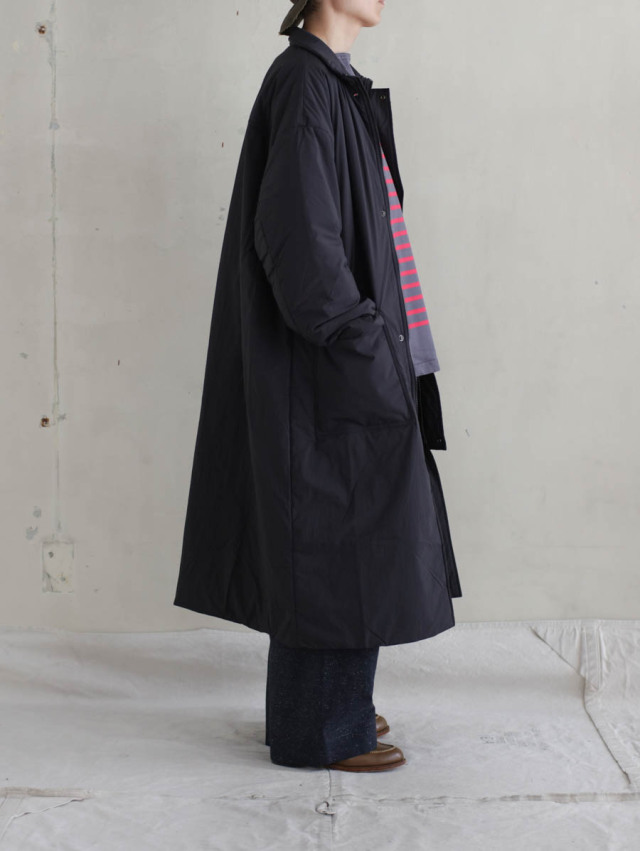 TISSU ティシュ｜ナイロンキルティングステンコート（クロ）