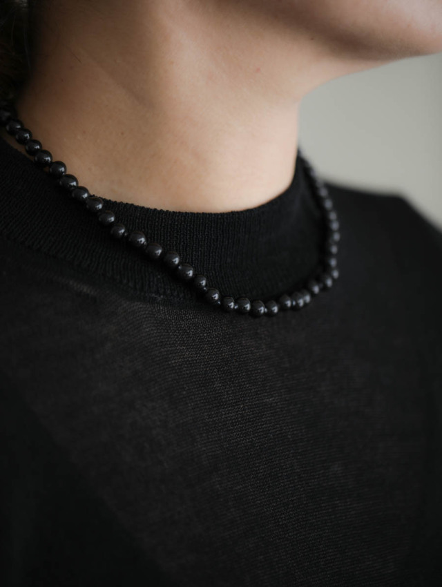 Toile トワル｜デッドストックグラスビーズネックレス（ブラック）