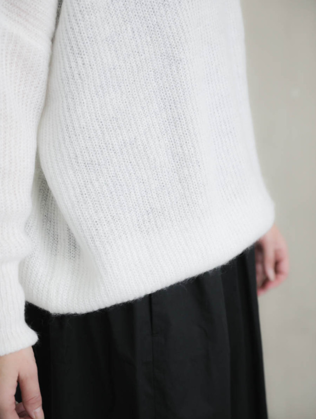 TORICI トリチ｜シルクモヘヤビックセーター（ホワイト）