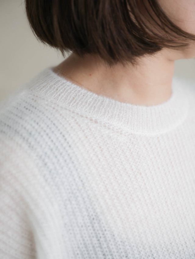 TORICI トリチ｜シルクモヘヤビックセーター（ホワイト）