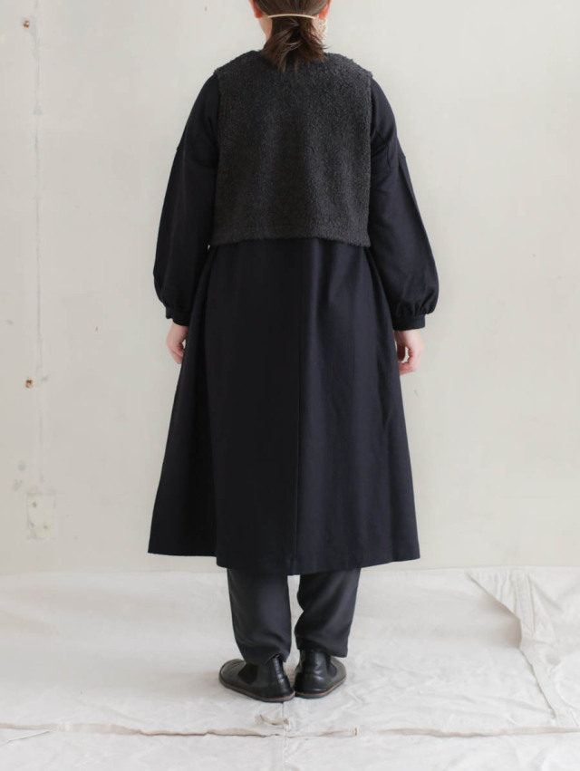 CADUNE ボアベスト チャコールグレー 38 ポケットベスト(チャコール）