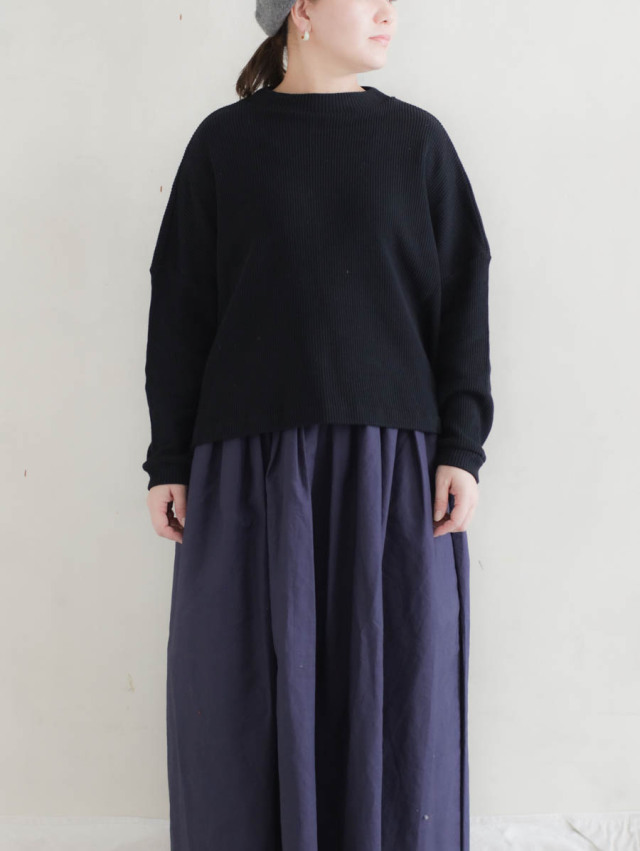 UNIVERSAL TISSU ユニヴァーサルティシュ｜リブニットモックネック