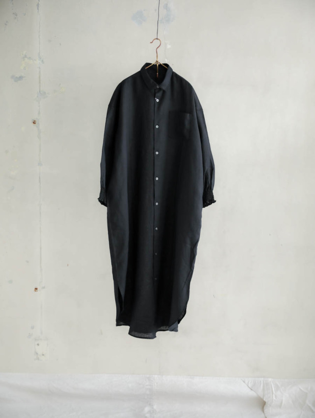 売約済UNIVERSAL TISS ボリュームスリーブ シャツワンピース リネン SALON adam et rope' シャツワンピース 「ZOZOTOWN限定