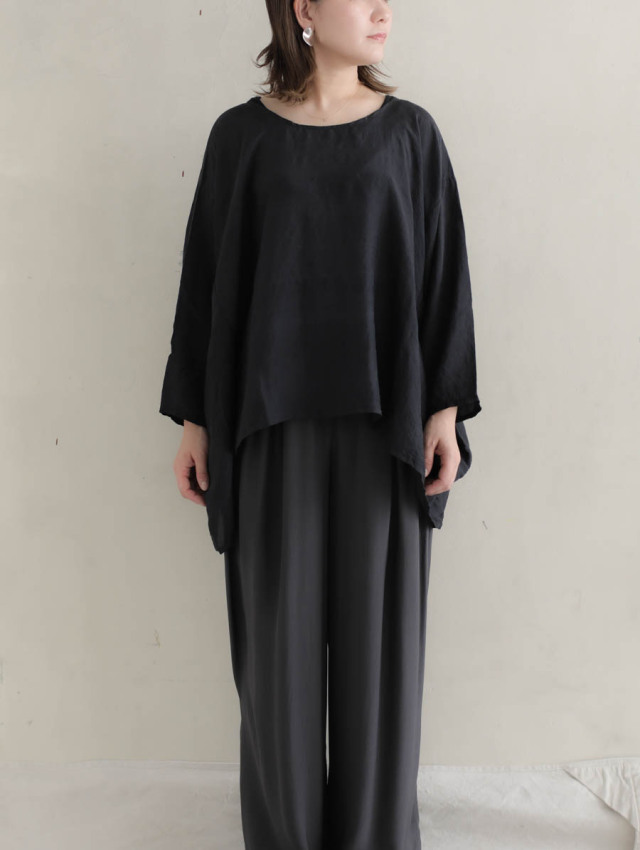 Veritecoeur ヴェリテクール / シルクプルオーバー BLACK 