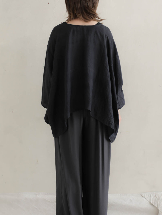 Veritecoeur ヴェリテクール / シルクプルオーバー BLACK 