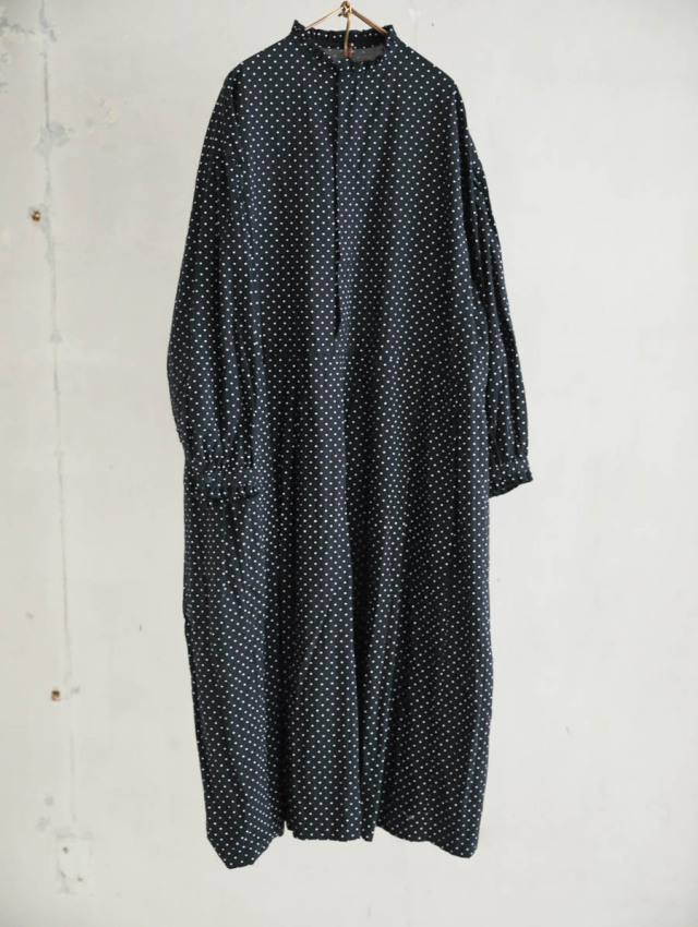 ヴェリテクール シャツワンピース LTD-001 コットン シルク ドット柄
