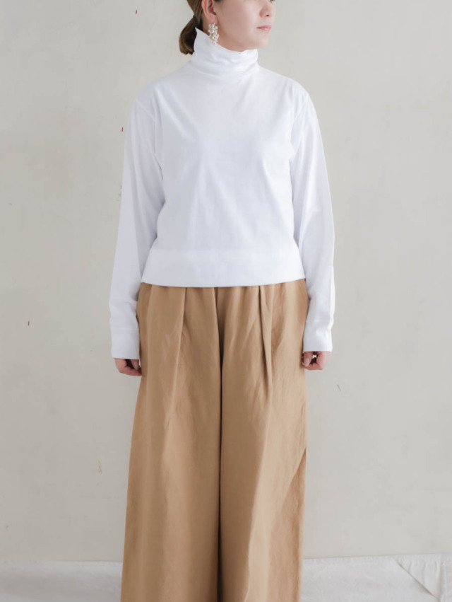 ヴェリテクール　天竺タートルネックT E E vcc515 ホワイト Veritecoeur ヴェリテクール｜テンジクタートルネックTEE（ホワイト