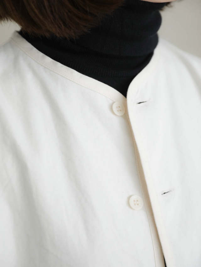 Yoli ヨリ｜コットンシンプルジャケット（オフホワイト）