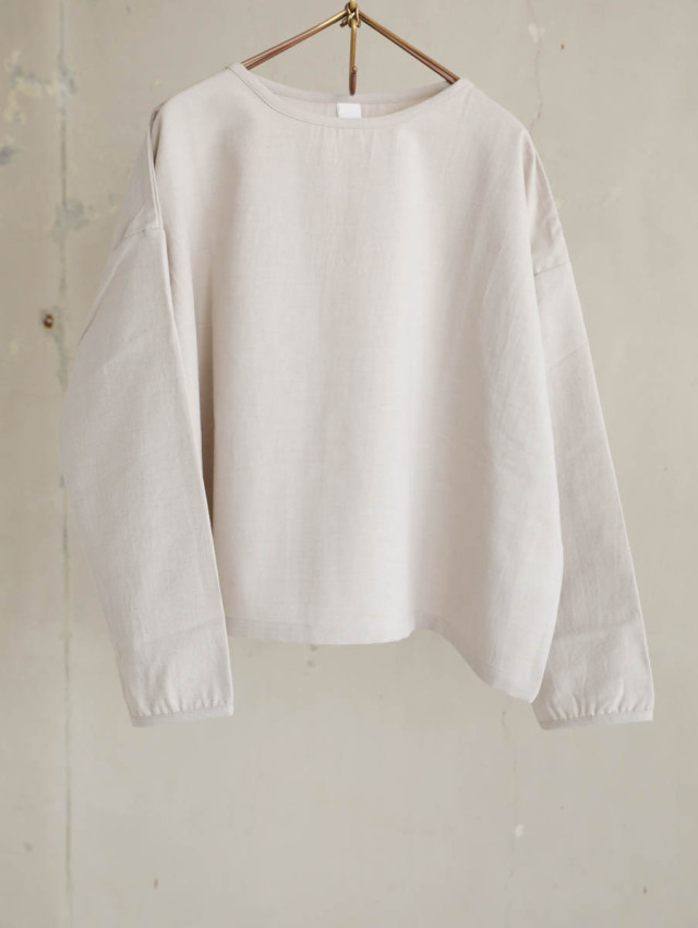Yoli ヨリ / Wool simple wide blouse ベージュ 