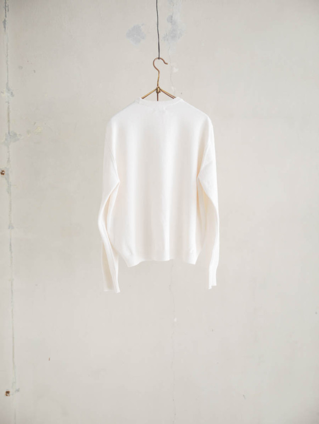 Yoli ヨリ｜クルーネックニット（ホワイト）Crewneck knit