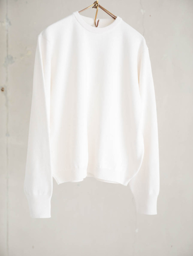 Yoli ヨリ｜クルーネックニット（ホワイト）Crewneck knit