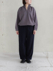 値下げ【美品】ゴーシュ フラッフィーコットン　ワイドパンツ ゴーシュ フラッフィーコットン パンツ-ワイド-(ブラック) - BAZAAR by