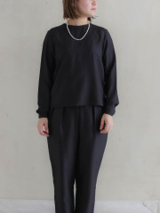 humoresque シルクのshirringpants ブラック humoresque シルクのshirringpants ブラック humoresque