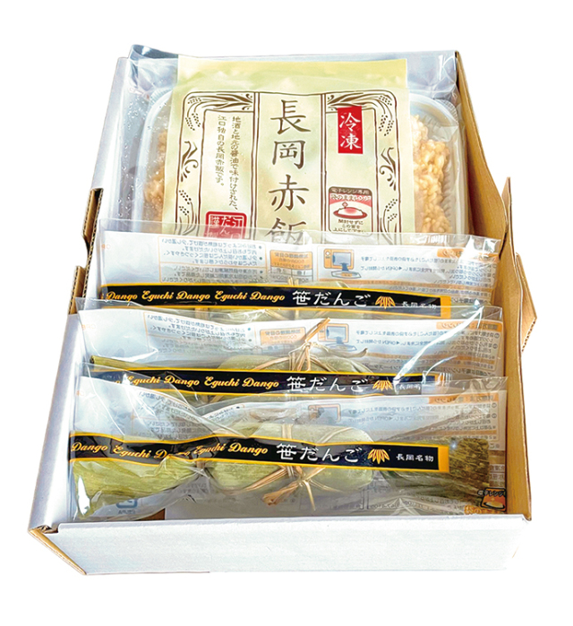 新潟の郷土ｾｯﾄ笹だんご5個・長岡赤飯2個