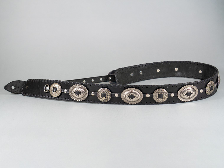Dru Whitefeather DD Vintage Style ブラック・レースエッジ （本革ギターストラップ） Made in USA