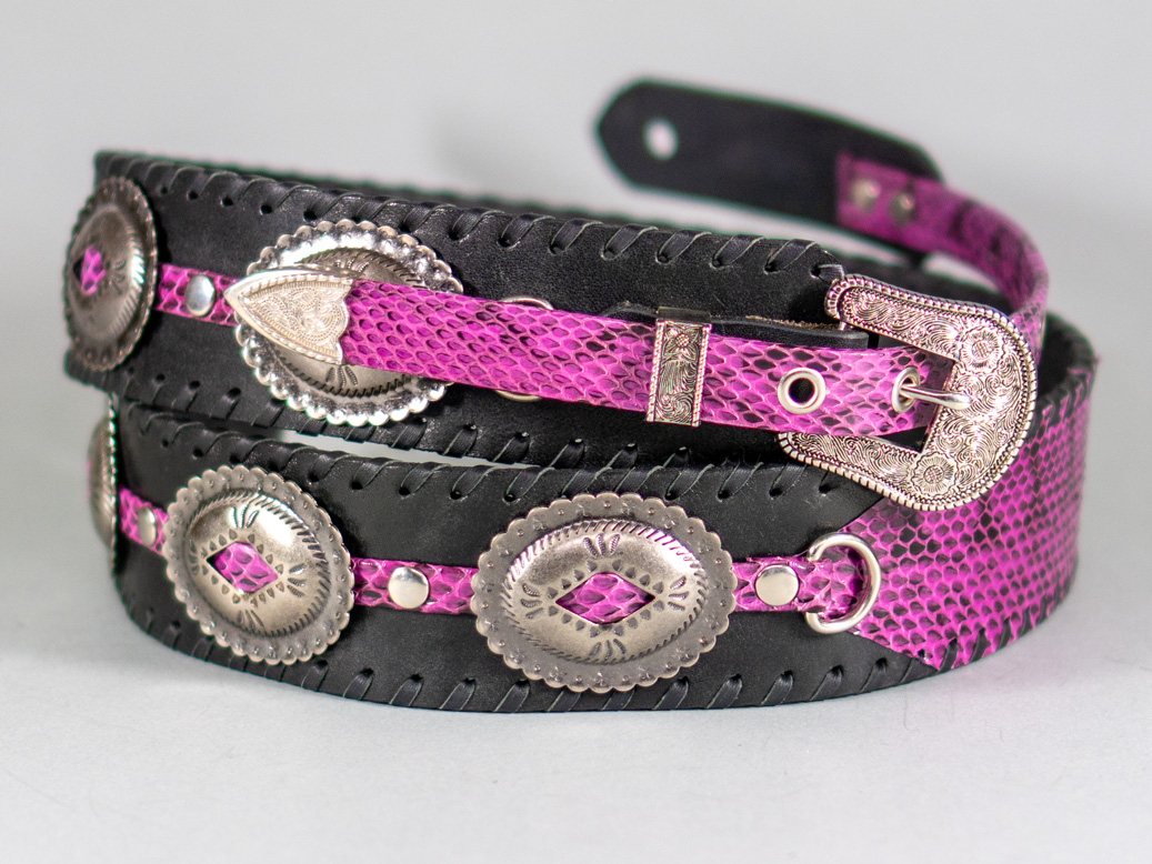 Dru Whitefeather　P purple （type-2）本皮ハンドメイドストラップ、Made in USA