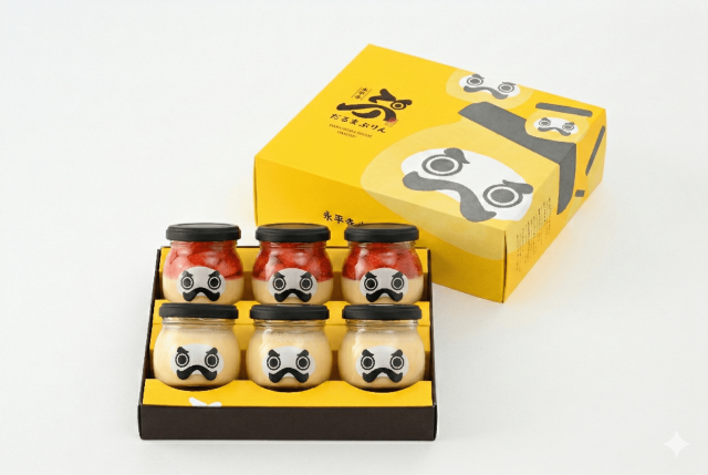 【春限定】だるまぷりん ぷれーん・いちごぷりんセット