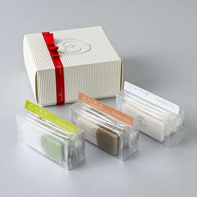 【販売終了】【季節限定】あめやえいたろう 2025 年賀 板あめ 羽一衣 3個入（抹茶ラテ、ほうじ茶ラテ、スパークリングワイン）