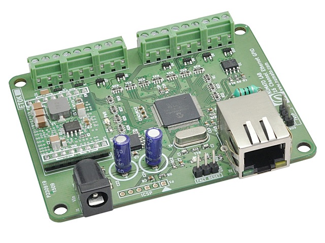 ETHGPIO16 Ethernet GPIO 16点 3.3Vデジタル入出力 アナログ入力