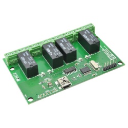 4ch USB リレー USBバスパワー駆動 ケースなし デジタル入出力 アナログ入力機能付き