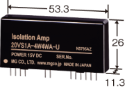 20VS1A-4W4WA-U アイソレーションアンプ 高速応答50μs 3ポート絶縁 エムジー