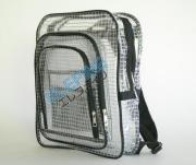 クリーンルーム持込可能　黒色 糸入透明ビニールリュックサック