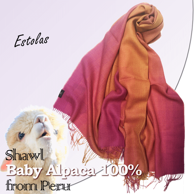ベビーアルパカ100%ストール Estolas  Baby Alpaca 100%