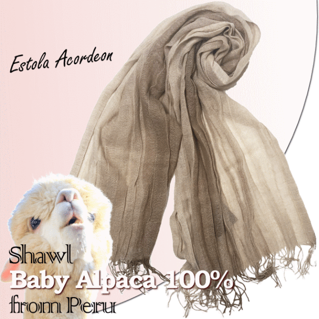 ベビーアルパカ100%ストール Estola Acordeon Baby Alpaca 100%