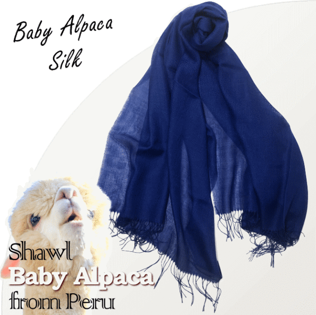 ベビーアルパカ70% シルク30%ストール Baby Alpaca Silk【送料無料】