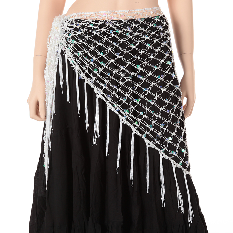 ベリーダンスかぎ編みヒップスカーフA10(白ホワイト)【ネコポス便送料無料】