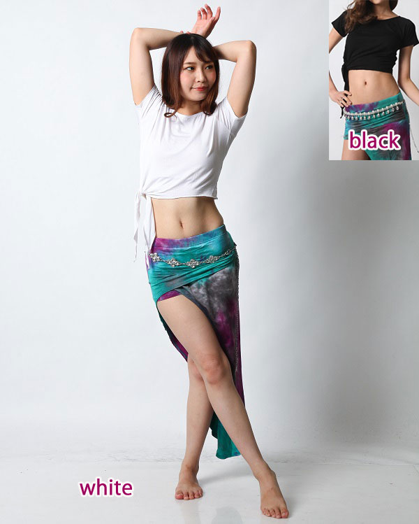 ベリーダンスレッスン着2点セットCE17（エメラルドグリーン)(2 colors)【ネコポス便送料無料】