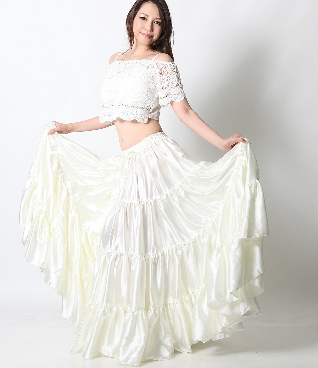 25ヤードスカートD25Sサテン単色（白ホワイト)【宅配便送料無料】