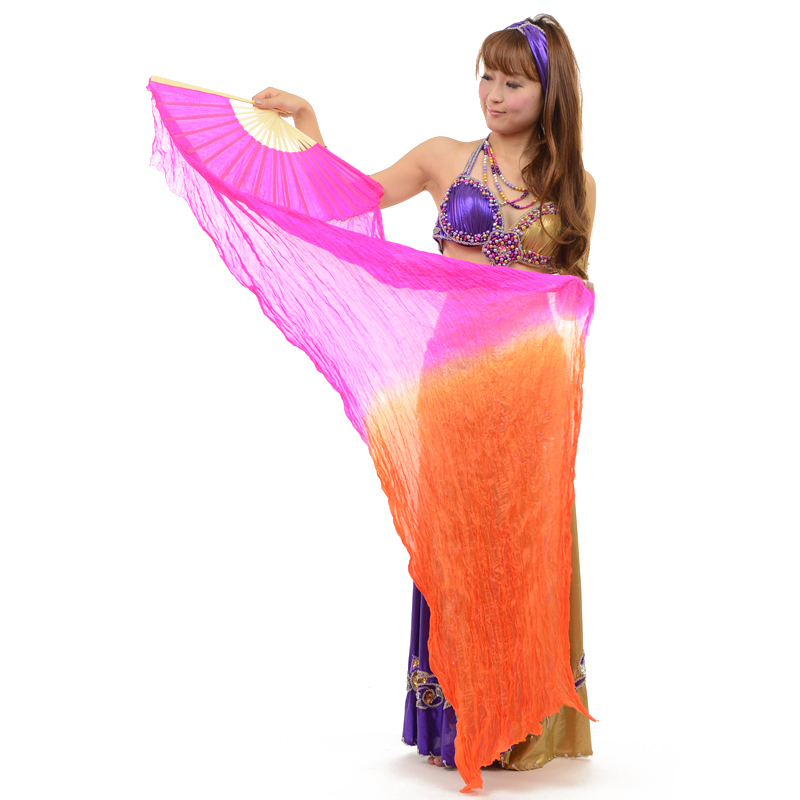 ベリーダンス高級シルクベール R26-13Lサイズ264cm*112cm(タイダイ