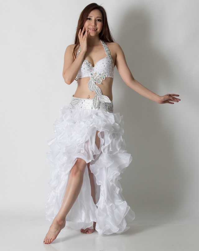 ベリーダンスコスチュームCH-COS-A19-11(白、ホワイト)【宅配便送料無料】