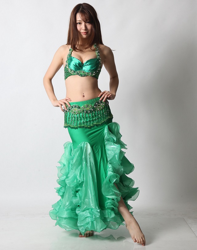 ベリーダンスコスチュームCH-COS-A7-42(緑green)【宅配便送料無料】