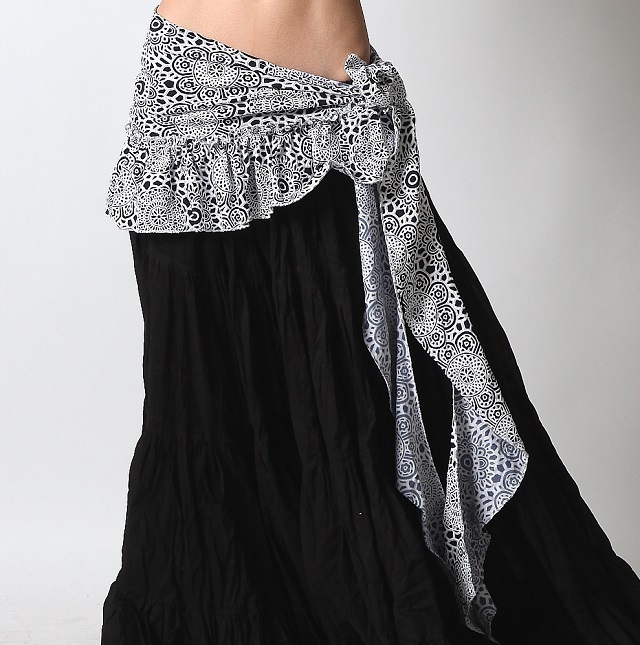 ヒップスカーフA161プリントフリル(navy)【ネコポス便送料無料】