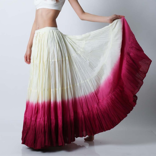 25ヤードスカートA25A-3Aコットン(アイボリー/ローズ/レッド)（ivory