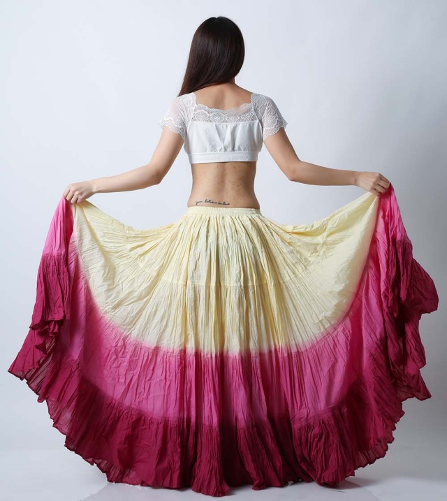 インド製 ベリーダンス用衣装】レッド BANU ROSA ボリューム ジプシー 