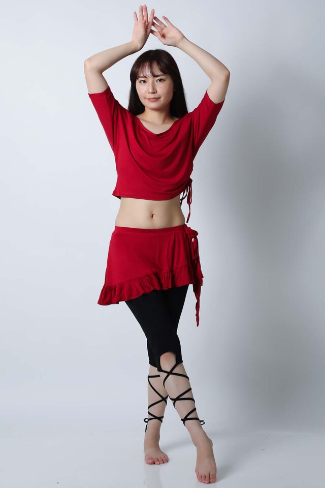 ベリーダンスレッスン着CE51トップス+スカート+インナーショーツ