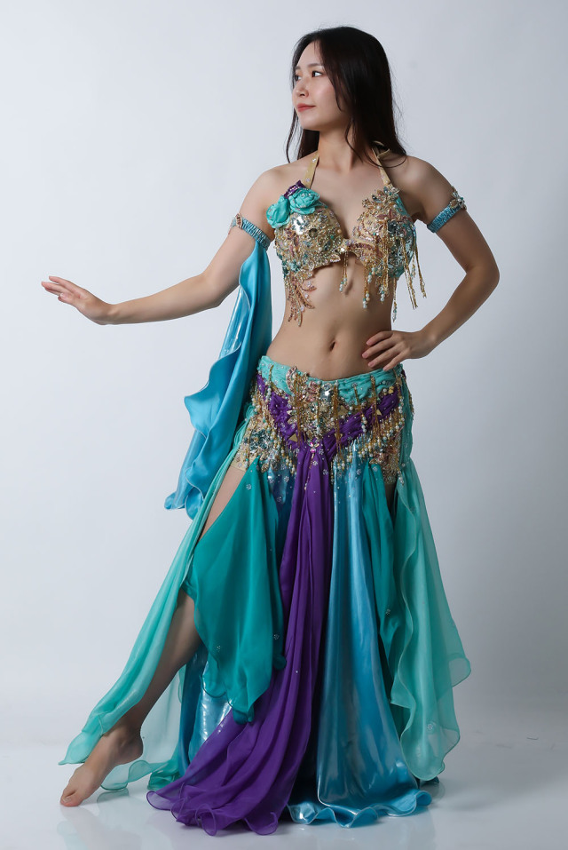 新品未使用】ベリーダンスコスチューム(エメラルドグリーン)