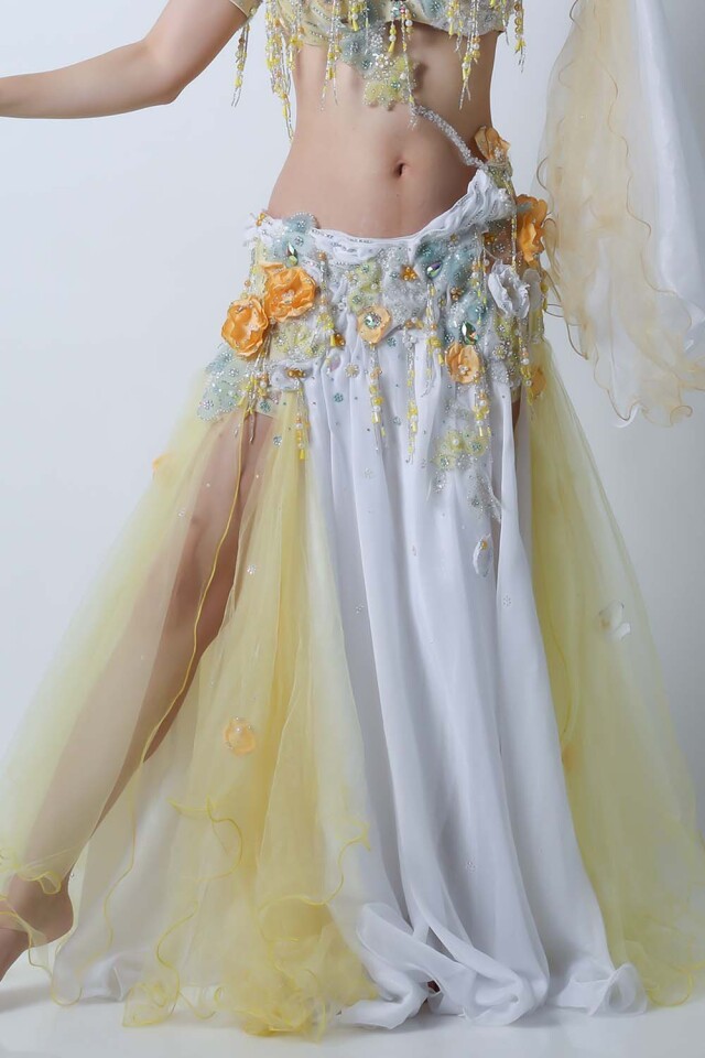 Hoyda ベリーダンス衣装　黄色　イエロー ベリーダンス衣装エリフ【elif】エジプト製Hoydaベリーダンス